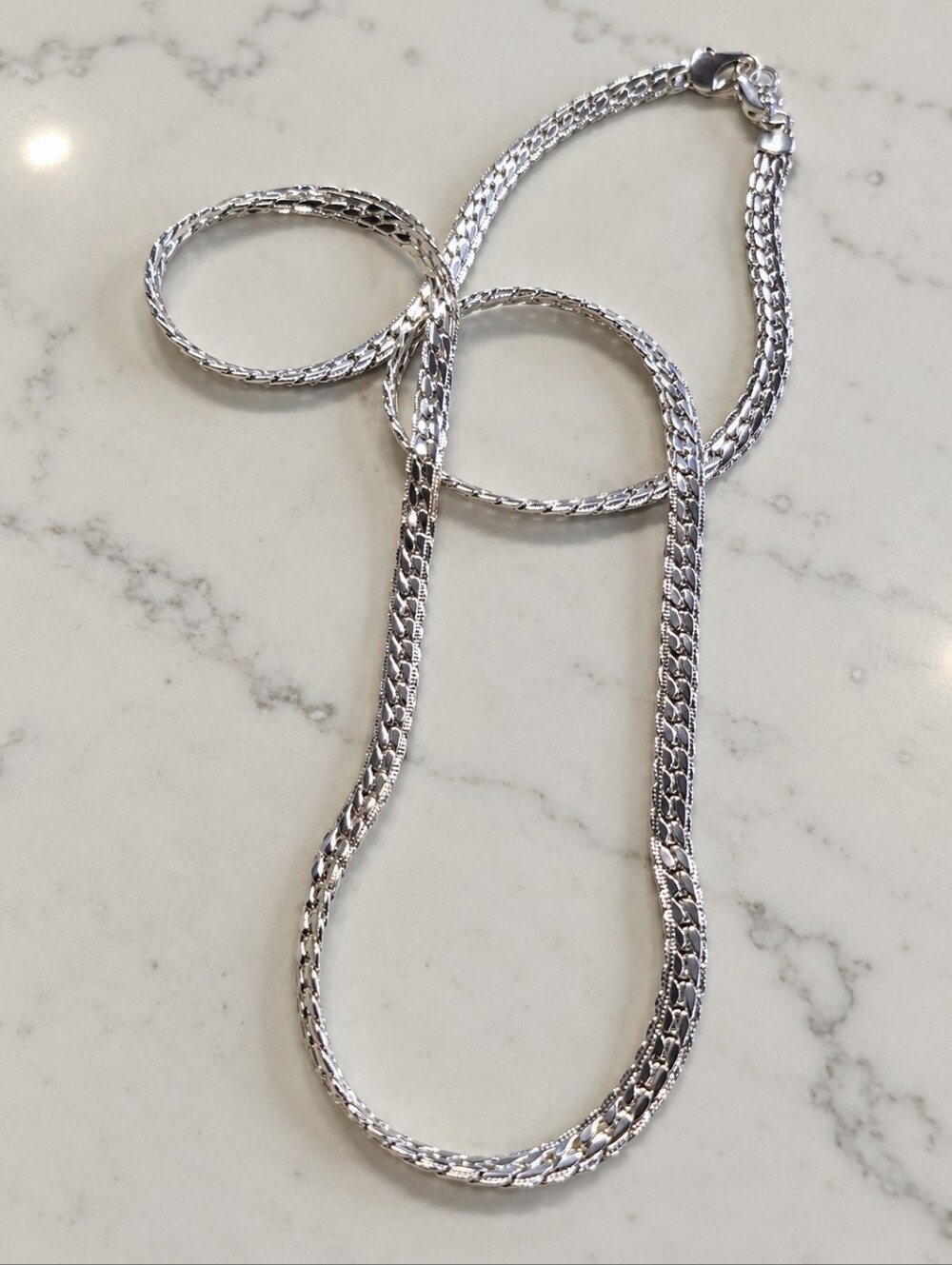 925 Marked. Sterling Silver Chain Necklace.